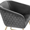 WOLTU 1 Chaise de Salle à Manger Chaise de Cuisine Chaise Salon en Velours,Fauteuil Chaise Pieds en métal doré,Gris Foncé BH271dgr-1