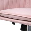 Zoyo Rose Chaise de Bureau en Velours Ergonomique Fauteuil Chaise D'ordinateur Pivotant Chaise de Travail Réglable Chaise de Manucure avec Fonction d'inclinaison (Rose avec Bras)