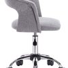 41HUYW75xSL._AC_.jpg WOLTU BS30hgr Chaise de Bureau Tabouret à Roulette en Lin,Tabouret de Travail Tabouret Roulant avec accoudoir, réglable en Hauteur,Gris Clair