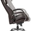 Kijng FurnLAB Throne Fauteuil de bureau ergonomique en cuir véritable Marron