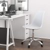 41IwIPhzrwL._AC_.jpg Radelldar Chaise Bureau Blanche Scandinave Fauteuil de Bureau a Coussin Pivotant Hauteur Réglable à roulettes Chaise D'ordinateur pour Le Bureau à Domicile (Blanc)