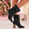 41LRPeDagL._AC_.jpg Dasongff Bottines de Cheville à Talon Moyen Bottes Mollets Larges Femme Boots Chelsea Bottes Courtes Silp on Bottes Montantes Bout Pointu Femme Pas Cher