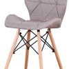 4PCS rétro PU rembourré, Chaise de Salle à Manger en Bois Naturel rembourrée Patchwork, Chaise de Bureau, Chaise de Loisirs, Chaise de Salle à Manger à Dos Papillon, Chaise de négociation (Khaki)