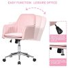 Zoyo Rose Chaise de Bureau en Velours Ergonomique Fauteuil Chaise D'ordinateur Pivotant Chaise de Travail Réglable Chaise de Manucure avec Fonction d'inclinaison (Rose avec Bras)