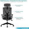 Chaise de Bureau Ergonomique Fauteuil de Bureau Professionnel avec Accoudoirs Réglables Soutien Lombaire Dossier en Maille Respirante Charge Maximal 150KG