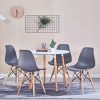 WV LeisureMaster Lot de 6 Chaises Blanches de Salle à Manger Chaise de Cuisine avec Pieds en Bois,Gris