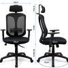 41NTdyy9CiL._AC_.jpg Chaise de bureau ergonomique, chaise de bureau, chaise ergonomique avec appuie-tête et support lombaire, dossier et siège respirant, charge maximale 130 kg