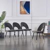 Greneric - Lot de 2/4/6 chaises - Salle à manger, cuisine, salon - Velours doux, avec pieds en métal doré - Velours gris