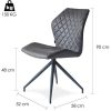 Damiware Rocky Lot de 2 Chaises Salle à Manger Confort Revêtement en Tissu (Stone)