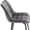 WOLTU 6X Chaise de Salle à Manger Chaise Design Moderne Assise en Velours Bien rembourrée Cadre en métal, Gris Foncé, BH142dgr-6