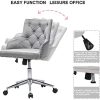 41QEVVVtt-L._AC_.jpg Chaise Bureau Enfant Garcon Ado Ergonomique en Velours Gris Fauteuil de Bureau Confortable sans Accoudoir Pivotant Chaise de Coiffeuse avec roulettes Hauteur Réglable