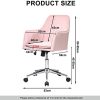 Zoyo Rose Chaise de Bureau en Velours Ergonomique Fauteuil Chaise D'ordinateur Pivotant Chaise de Travail Réglable Chaise de Manucure avec Fonction d'inclinaison (Rose avec Bras)