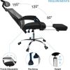 41QQnLlLFUL._AC_.jpg Hbada Chaise de Bureau en Maille Respirante, Fauteuil d'Ordinateur Ergonomique, Siège Pivotant avec Dossier Inclinable à 155°, Rotation à 360°, Appui-Tête et Hauteur Réglables, Noir(avec Repose-Pied)
