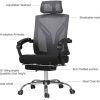 41QZ1mAeO7L._AC_.jpg Hbada Chaise de Bureau en Maille Respirante, Fauteuil d'Ordinateur Ergonomique, Siège Pivotant avec Dossier Inclinable à 155°, Rotation à 360°, Appui-Tête et Hauteur Réglables, Noir(avec Repose-Pied)