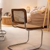 Sensoreve - Chaise de Salle à Manger en rotin, cannage en Canne de rotin, Cadre en Bois (Bois Marron)
