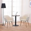 WOLTU 2 X Chaises de Salle à Manger Crème Assise en Velours Chaise pour Cuisine/Salon/Café,BH95cm-2