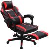 41SZi9t0vyL._AC_.jpg SONGMICS Fauteuil gamer, Chaise gaming, Siège de bureau réglable, avec repose-pieds télescopique, ergonomique, mécanisme basculent, appui-tête, support lombaire, charge 150 kg, Noir et rouge OBG73BRV1