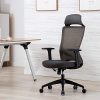 41T1aGymcHL._AC_.jpg Amoiu Chaises de Bureau en Maille Tissu, Chaises Fauteuil Exécutif Accoudoirs Multi Fonction,Soutien Lombaire Ajustable, Siège Ergonomique Inclinable Appui,Gris