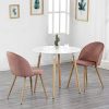 41T9XqVqBEL._AC_.jpg BenyLed Lot de 4 Chaises de Salle à Manger Rembourrées avec Dossier en Velours Doux et Pieds Réglables en Métal Style Bois (Rose)