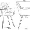 JYMTOM Chaise de salle à manger en velours épais avec siège rembourré Bar, salon Chaise d’angle avec pieds en métal, accoudoirs et dossier, jaune