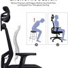 Wemk Chaise Bureau Ergonomique, Fauteuil de Bureau avec roulettes Silencieuses et Support Lombaire, Respirante, Confortable, Réglable en Hauteur, Mécanisme d’Inclinaison, Pivotant à 360 °
