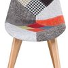 BenyLed Ensemble de 4 Chaises de Salle à Manger Chaises Patchwork Colorées avec Pieds en Bois Chaise Longue Scandinave pour Cuisine, Salon, Café, etc, (Rouge)