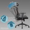 Intimate WM Heart Chaise de Bureau, Fauteuil de Bureau en Maille, Chaise de Bureau Ergonomique, avec Accoudoirs et Appui-tête Ajustables,Soutien Lombaire Ajustable, Noir