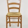 Tommychairs - Set 4 chaises Venice pour Cuisine, Bar et Salle à Manger, Robuste Structure en Bois de hêtre peindré en Couleur chêne et Assise en Paille