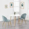 BenyLed Lot de 4 Chaises de Salle à Manger Rembourrées avec Dossier en Velours Doux et Pieds Réglables en Métal Style Bois (Vert)