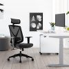 Chaise de Bureau Ergonomique Fauteuil de Bureau Professionnel avec Accoudoirs Réglables Soutien Lombaire Dossier en Maille Respirante Charge Maximal 150KG