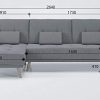 41WmjwBRSL._AC_.jpg Skraut Home - Canapé d'angle Convertible Verona 267cm, Convertible en lit, réversible,Gris Clair