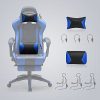 41XOwckMQS._AC_.jpg SONGMICS Fauteuil gamer, Chaise gaming, Siège de bureau ergonomique, repose-pieds télescopique, dossier réglable de 90° à 135°, accoudoirs synchronisés, charge 150 kg, Noir et Bleu RCG026B01