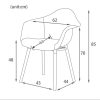 Lot de 2/4/6 chaises de salle à manger style moderne en lin patchwork avec pieds en hêtre massif pour chambre à coucher, cuisine, salon (bleu, 2)