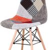 Sim Luxury Lot de 4 chaises de salle à manger en patchwork avec pieds en hêtre et dossier haut pour chambre à coucher, salon, cuisine (rouge)