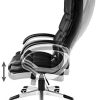 41b4UvcIaJL._AC_.jpg tectake Fauteuil de Bureau, Bascule Mécanique Verrouillable et Réglable, Structure Stable et Pivotante à 360°, Forme Ergonomique, Accoudoirs Larges et Arqués, Noir