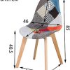 BenyLed Ensemble de 4 Chaises de Salle à Manger Chaises Patchwork Colorées avec Pieds en Bois Chaise Longue Scandinave pour Cuisine, Salon, Café, etc, (Rouge)