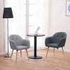 WOLTU Lot de 2 Chaises de Cuisine chaises de Loisirs chaises de Salle à Manger,Chaises de Relax en Lin et Bois Massif,Gris Clair BH94hgr-2