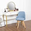 ARTETHYS Chaises de Salle à Manger Scandinaves, Assise et Dossier Pivotant à 360°, Chaises de Bureau avec Pieds en Bois, Chaise pour Salon Chambre Coiffeuse, Bleu-gris