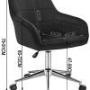 41cd73AxQQL._AC_.jpg WOLTU 1 X Chaise de Bureau à roulettes,Tabouret de Bureau Tabouret roulettes pivotant et réglable en Velours,Noir BS79sz