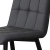 OFCASA Lot de 2 chaises de salle à manger en simili cuir gris avec dossier haut rembourré pour comptoir de cuisine, réception, bureau, restaurant, hôtel salon