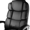 41cuym1b8L._AC_.jpg tectake Fauteuil de Bureau, Bascule Mécanique Verrouillable et Réglable, Structure Stable et Pivotante à 360°, Forme Ergonomique, Accoudoirs Larges et Arqués, Noir