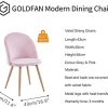 41dwW7rAmRL._AC_.jpg GOLDFAN Lot de 4 Chaises de Salle à Manger Fauteuil Rembourré Chaises en Velours Chaise de Cuisine Chaise de Salon avec Pieds en Métal Rose