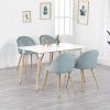 BenyLed Lot de 4 Chaises de Salle à Manger Rembourrées avec Dossier en Velours Doux et Pieds Réglables en Métal Style Bois (Vert)