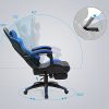 41erCCCu4AS._AC_.jpg SONGMICS Fauteuil gamer, Chaise gaming, Siège de bureau ergonomique, repose-pieds télescopique, dossier réglable de 90° à 135°, accoudoirs synchronisés, charge 150 kg, Noir et Bleu RCG026B01