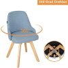 ARTETHYS Chaises de Salle à Manger Scandinaves, Assise et Dossier Pivotant à 360°, Chaises de Bureau avec Pieds en Bois, Chaise pour Salon Chambre Coiffeuse, Bleu-gris
