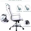 41f0betaFVL._AC_.jpg Exofcer Chaise de Bureau Blanc Cuir PU Haute Dossier incurvé Home Executive Ordinateur Pivotant Fauteuil de Bureau (Blanc)