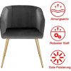 WOLTU 1 Chaise de Salle à Manger Chaise de Cuisine Chaise Salon en Velours,Fauteuil Chaise Pieds en métal doré,Gris Foncé BH271dgr-1