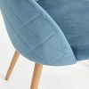 Lot de 2/4/6 Chaises en Velours Style Scandinave Pieds en Métal Chaise de Salle à Manger (Bleu, 2)