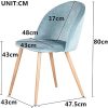 BenyLed Lot de 4 Chaises de Salle à Manger Rembourrées avec Dossier en Velours Doux et Pieds Réglables en Métal Style Bois (Vert)