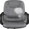 41gh1T3pjhS._AC_.jpg Yaheetech Chaise Bureau Fauteuil de Direction Ergonomique Hauteur Réglable Similicuir Pivotante Charge Max 136kg Gris
